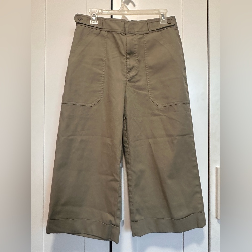 Equipment Women’s wide leg olive cotton pants size 6